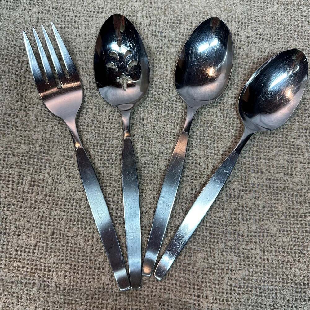 Vintage Oneida Community FROSTFIRE Stainless Serving Set - 4 Piece Hostess Set